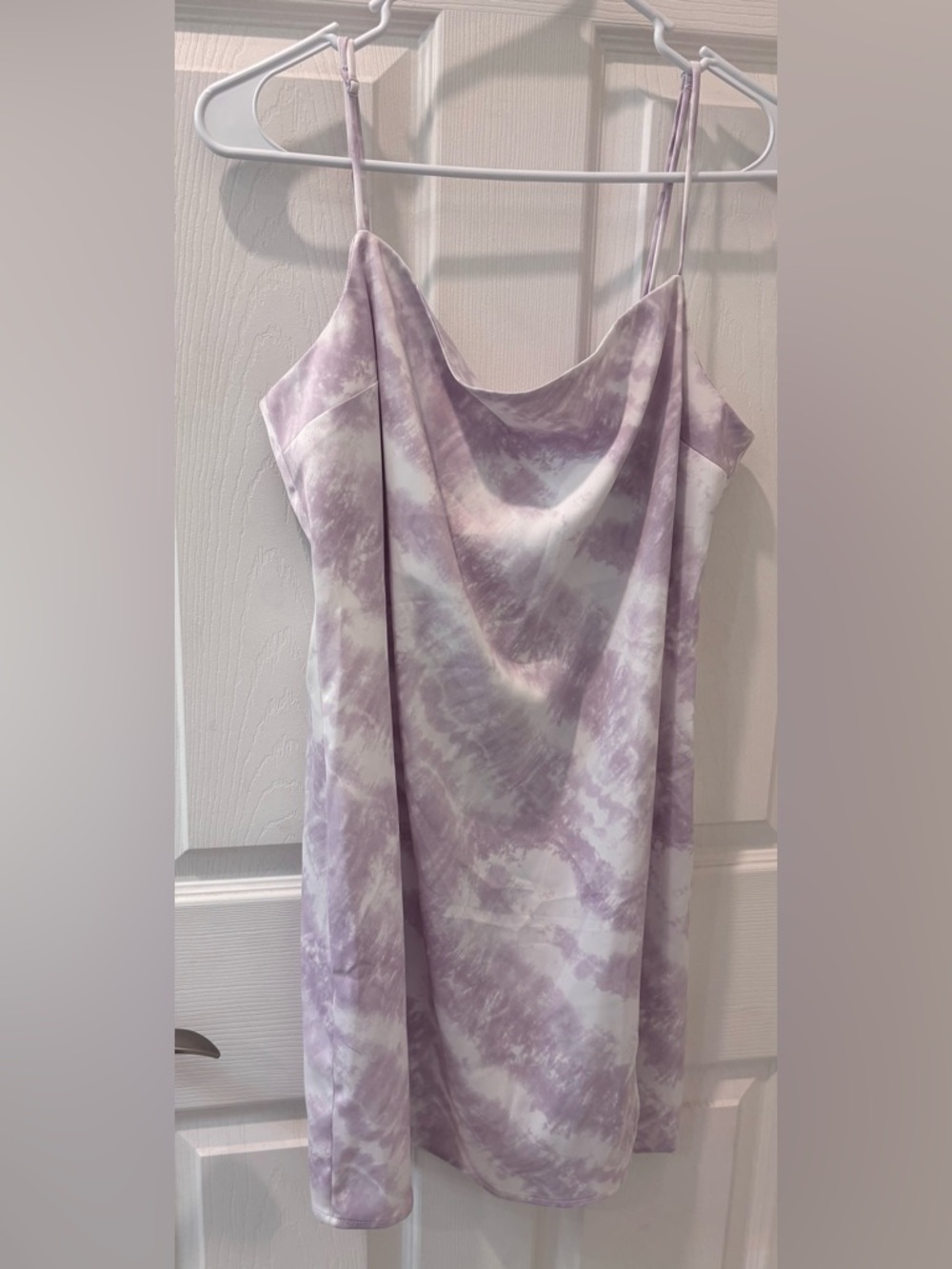 Garage Lavender and White Tie-Dye Slip Dress